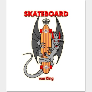 van King - Dragon Lady Longboard - white border Posters and Art